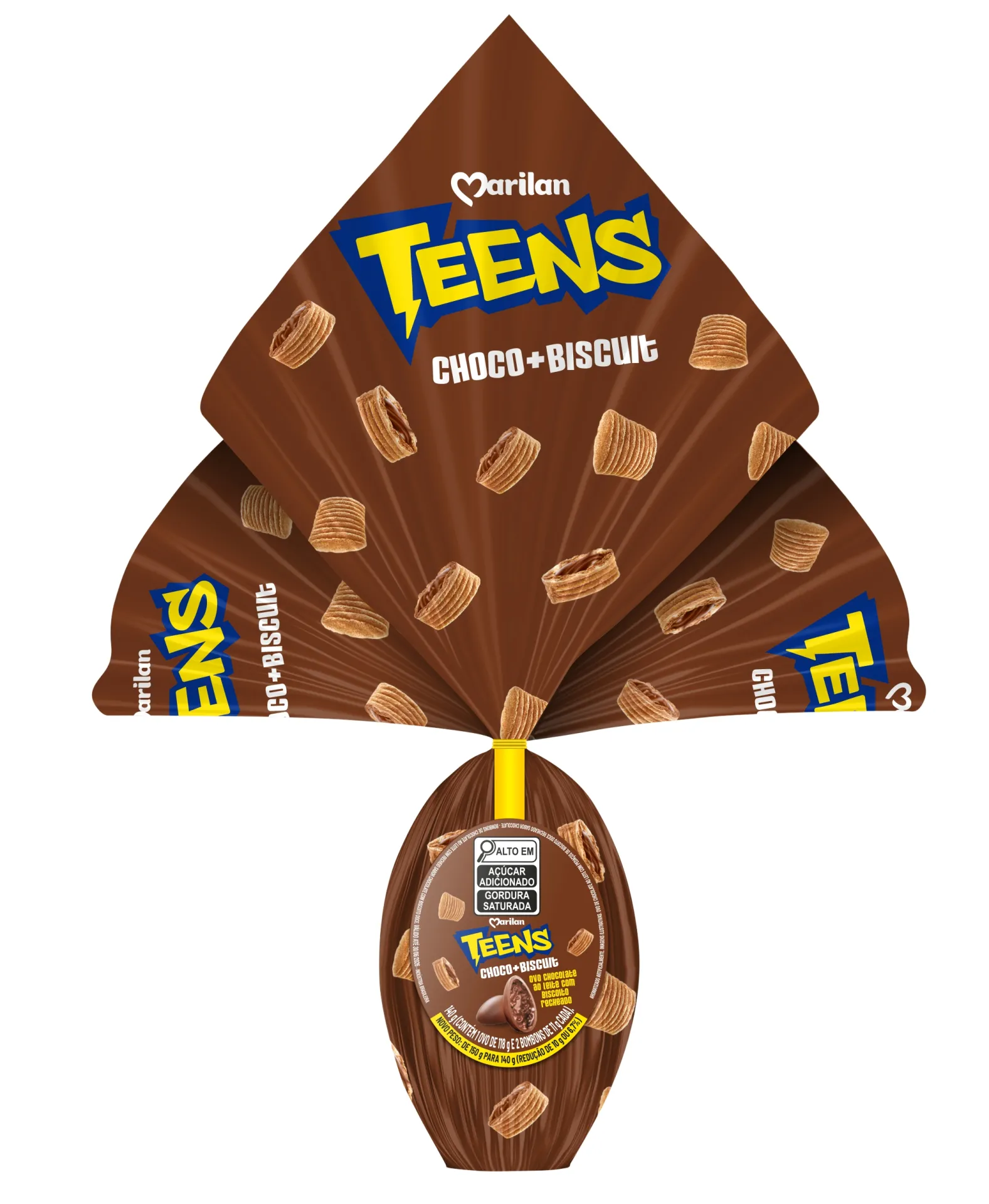 Ovo de Páscoa ao Leite Teens Choco+Biscuit 140g
