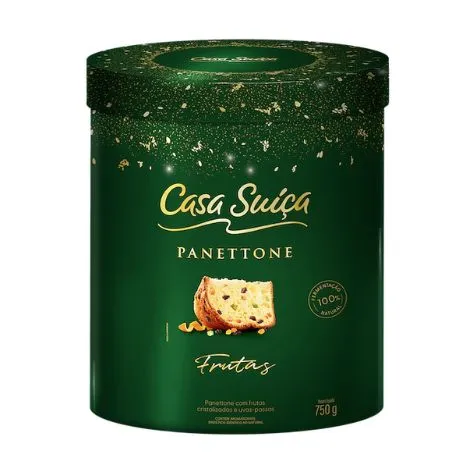 Lata Panettone Casa Suíça Frutas 750g