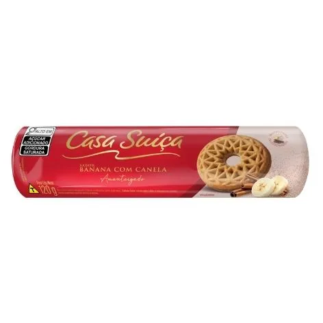 Biscoito Casa Suíça Amanteigado Banana com Canela 120g