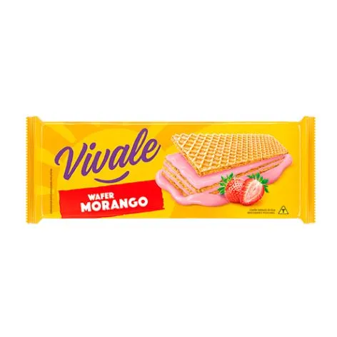 Biscoito Vivale Wafer Morango 60g