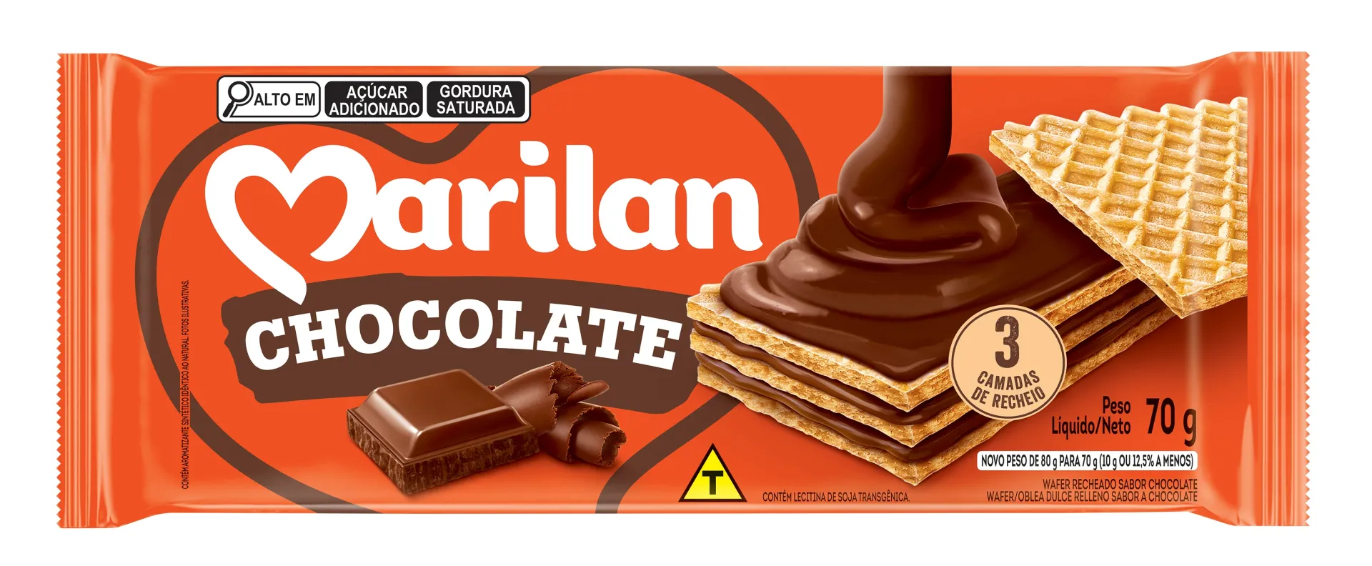 Biscoito Marilan Wafer Chocolate 70g