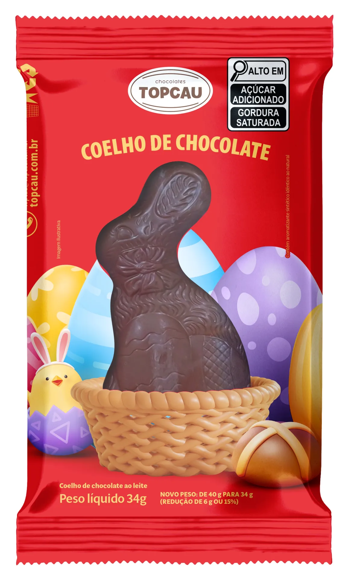 Coelho de Chocolate Ao Leite 34g