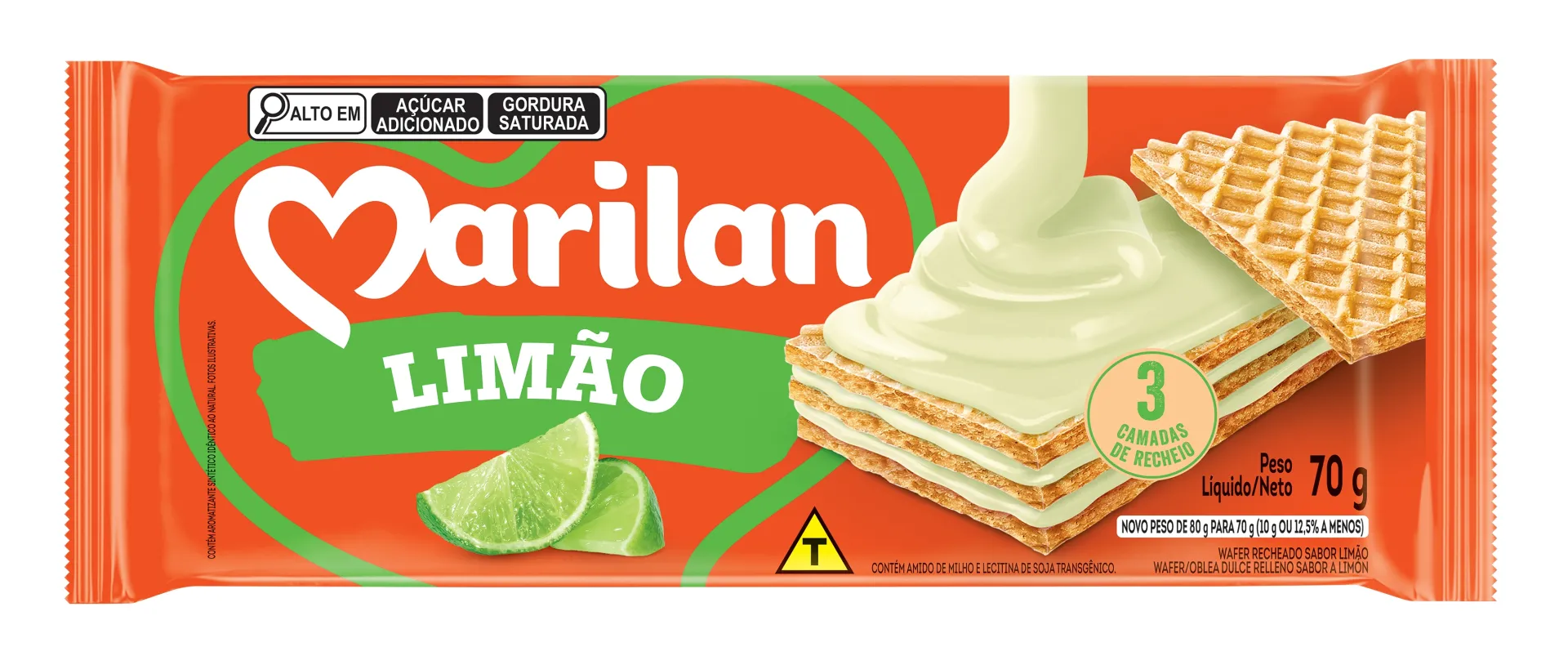 Biscoito Marilan Wafer Limão 70g