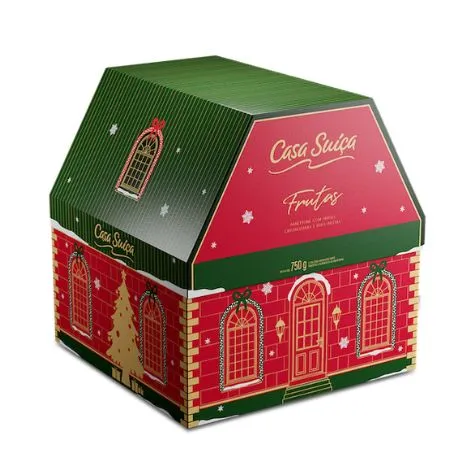 Casinha Panettone Casa Suíça Frutas 750g