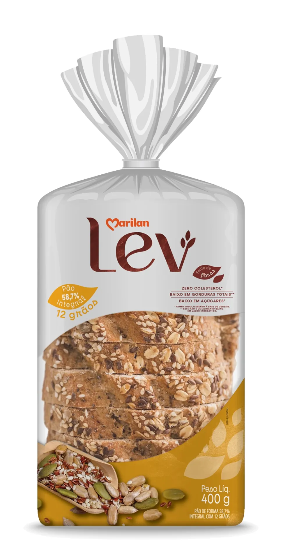 Pão Lev Forma 12 Grãos 400g