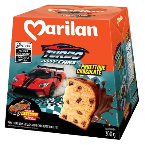 Panettone TurboCars Gotas Chocolate 300g