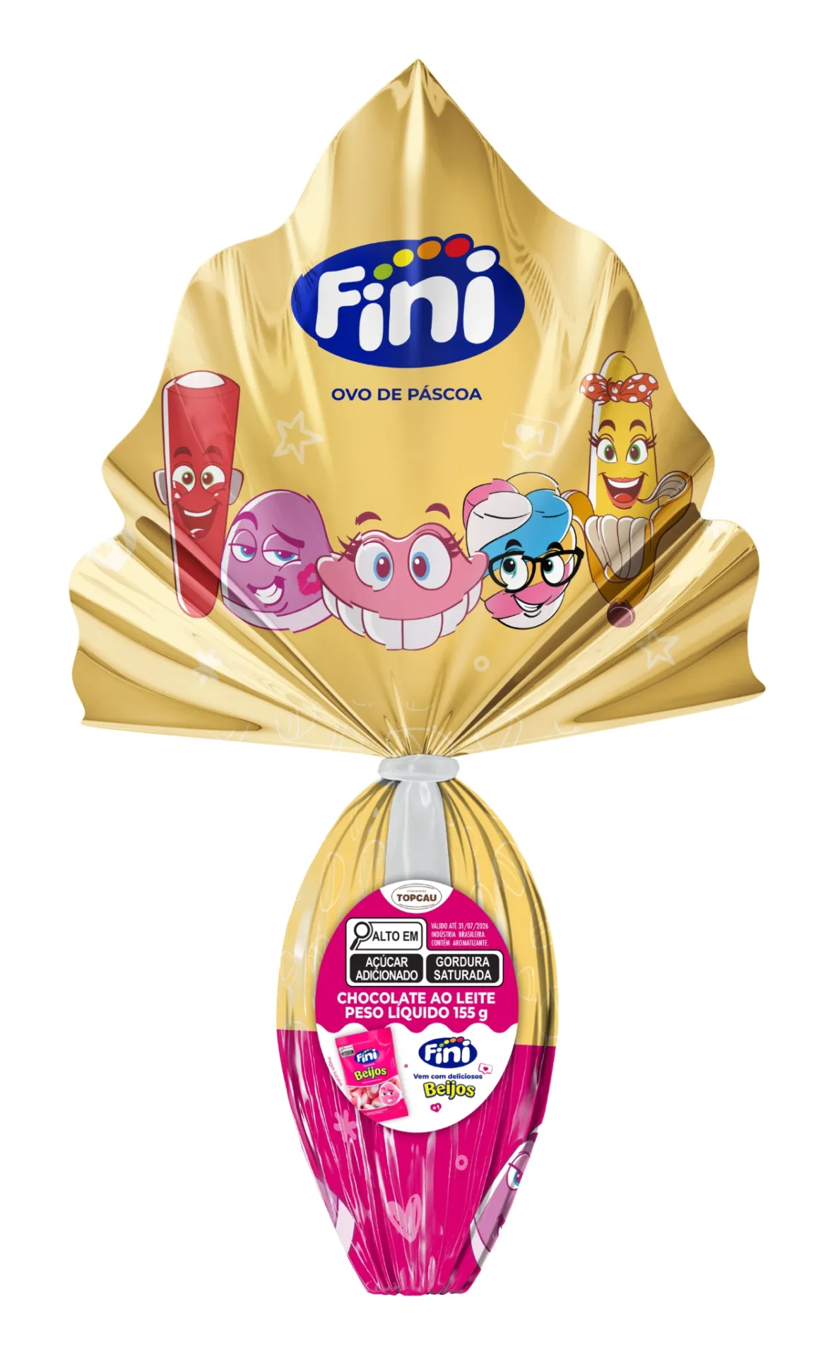 Ovo de Páscoa ao Leite Fini Beijos 140g