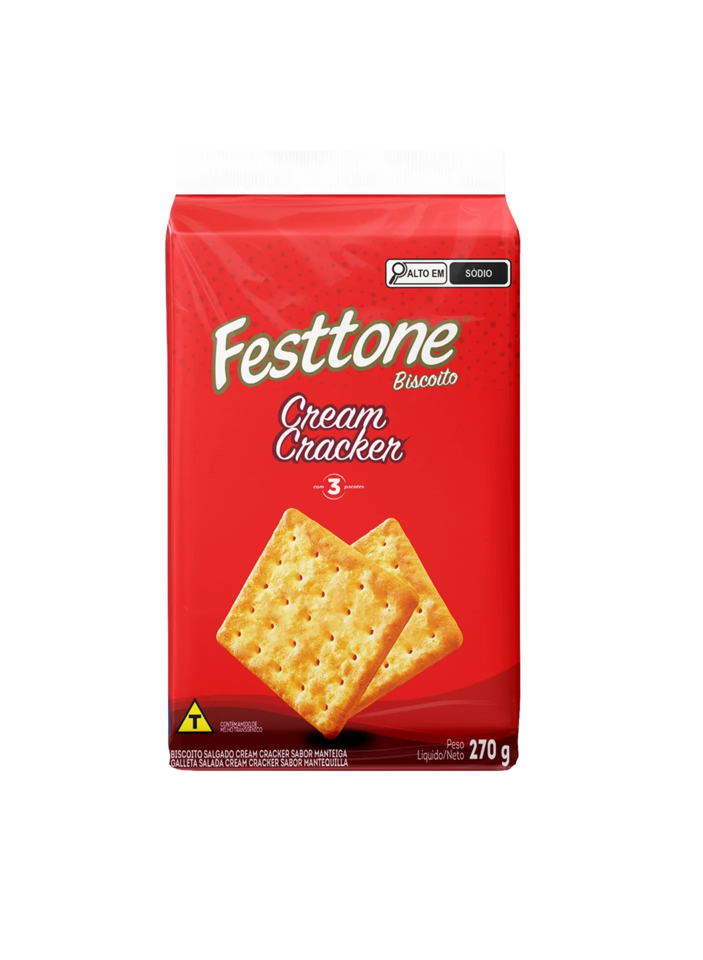 Biscoito Festtone Cream Cracker 270g