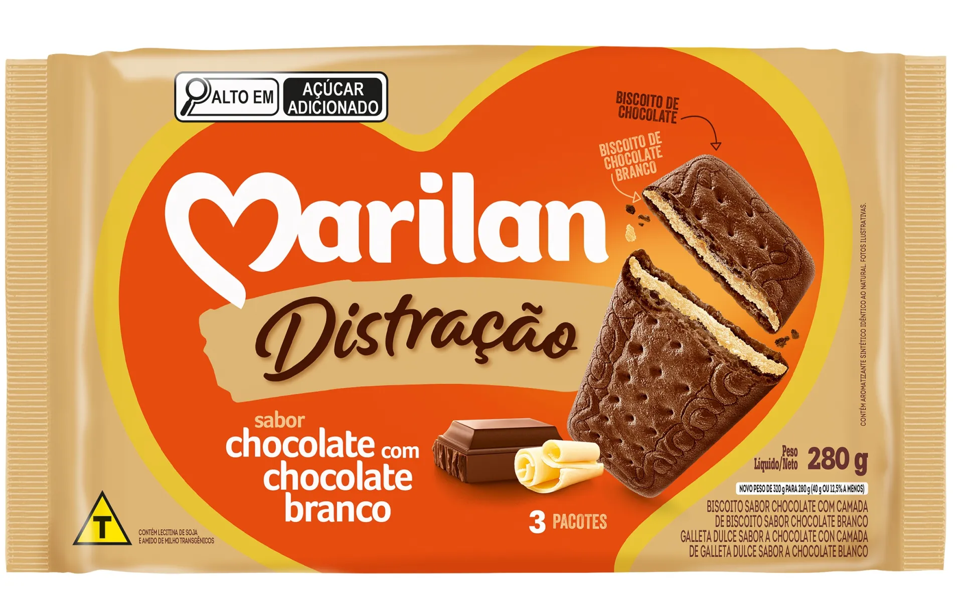 Biscoito Distração Chocolate com Chocolate Branco 280g