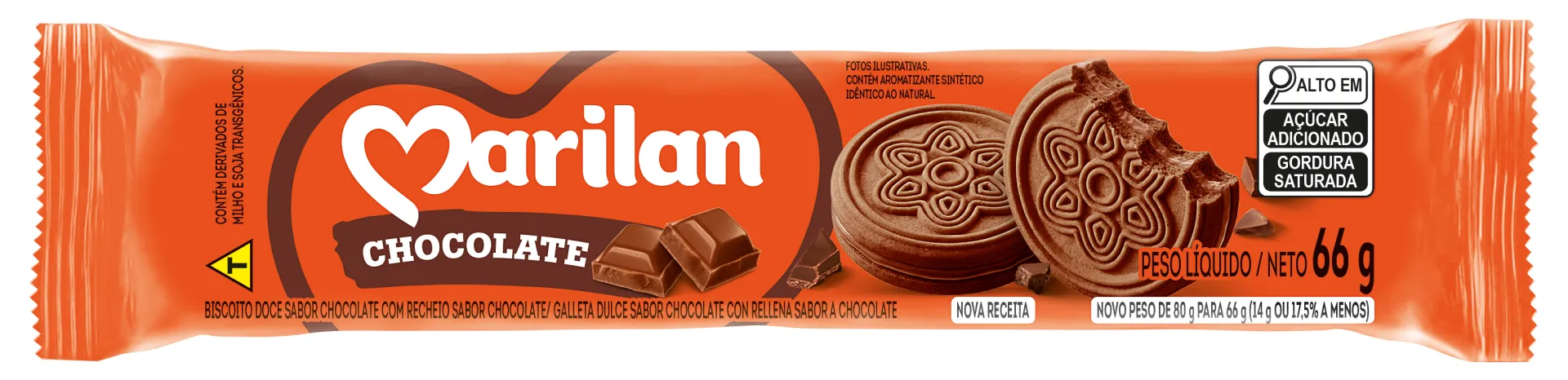 Biscoito Marilan Recheado Chocolate 66g