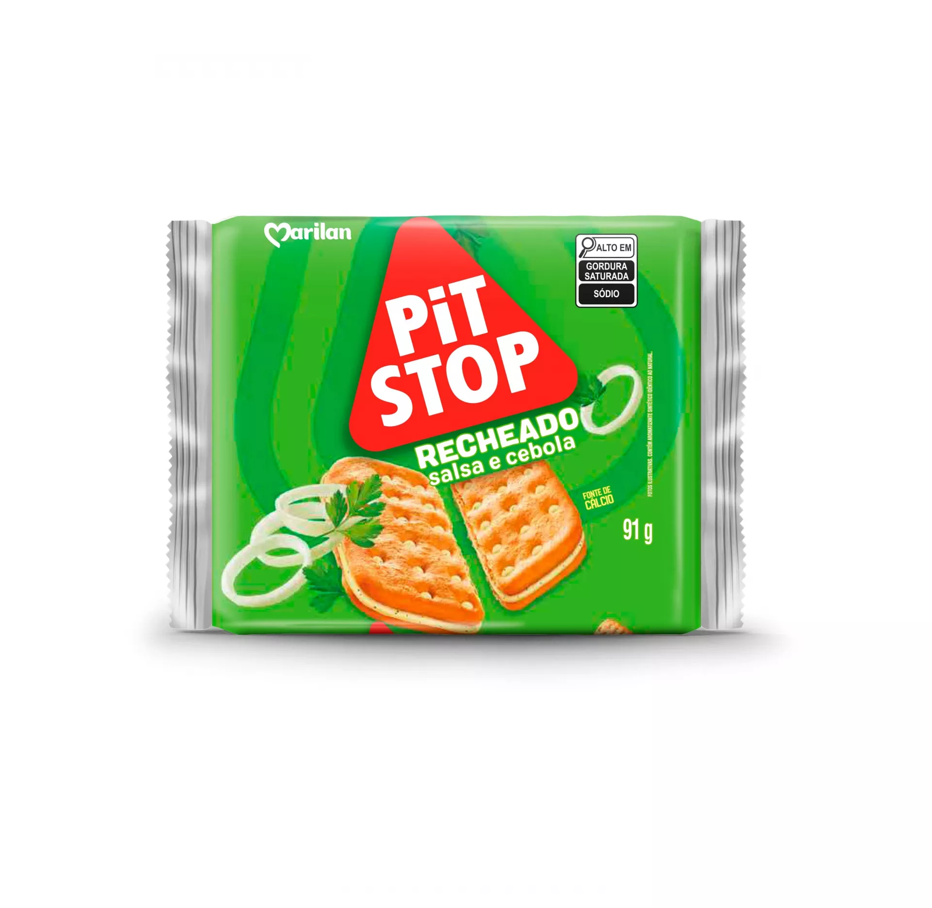 Biscoito Pit Stop Recheado Salsa e Cebola 91g