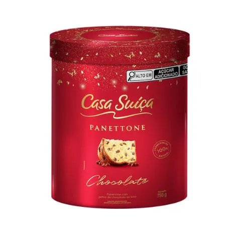 Lata Panettone Casa Suíça Chocolate 750g