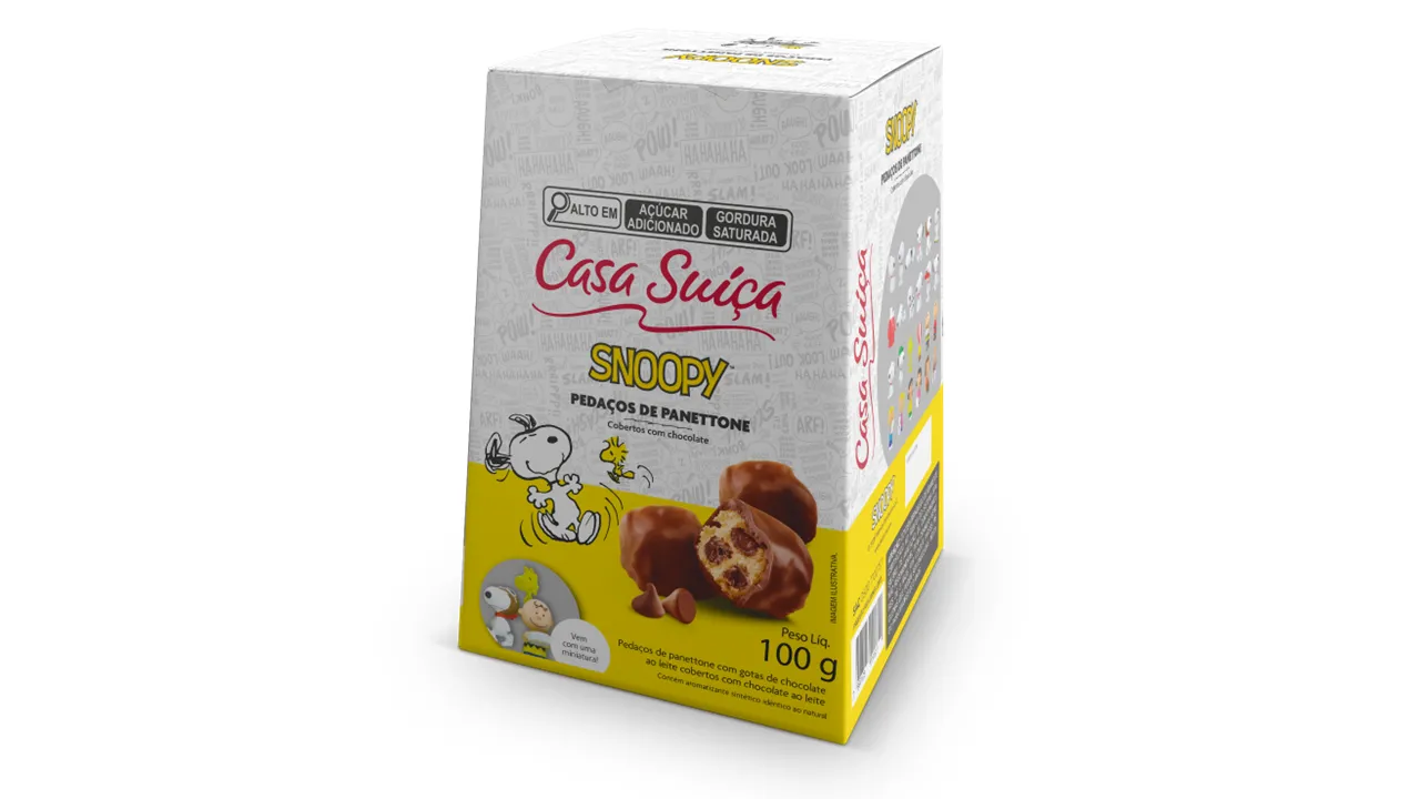 Panettone Cubos Snoopy Gotas de Chocolate 100g