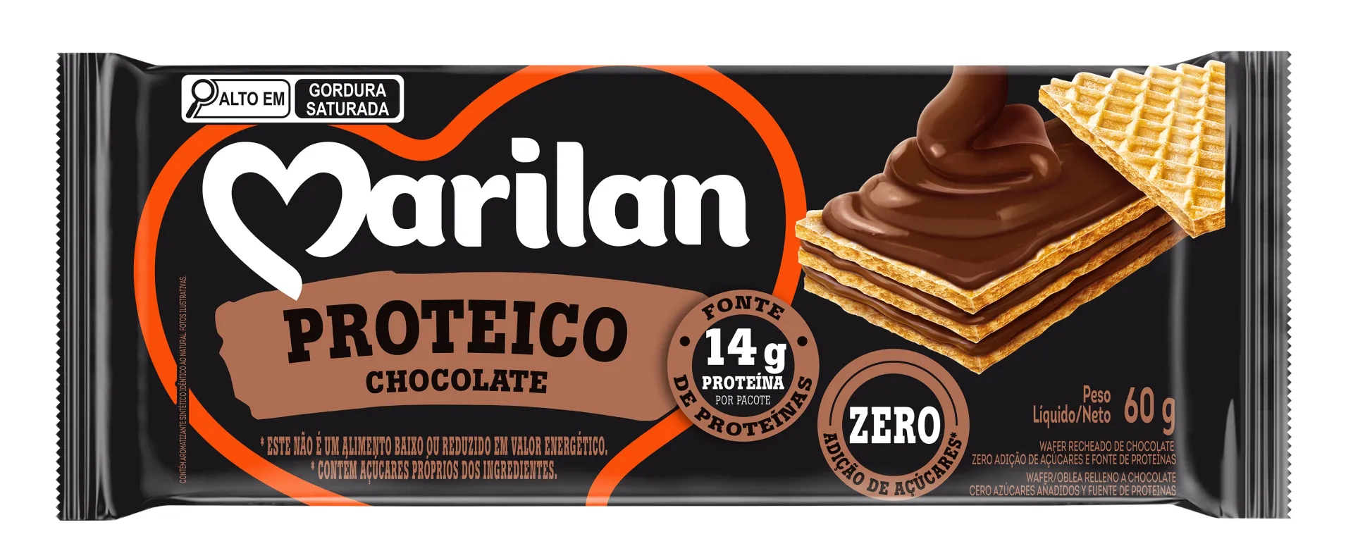 Biscoito Marilan Wafer Proteico Chocolate 60g