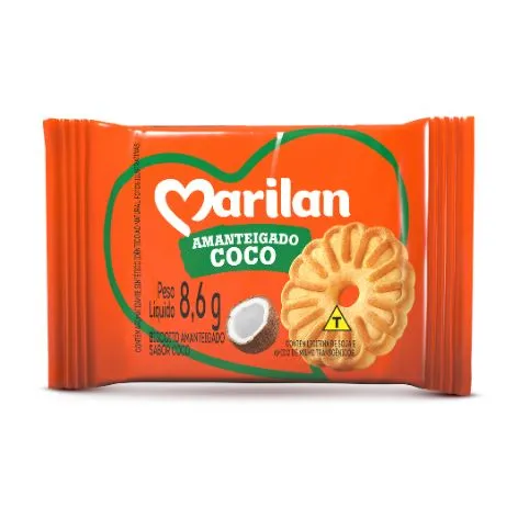 Biscoito Amanteigado Coco 8,6g