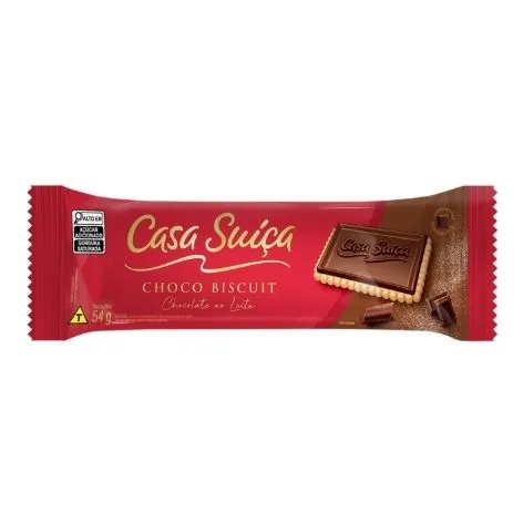Choco Biscuit Casa Suíça Chocolate ao Leite 54g