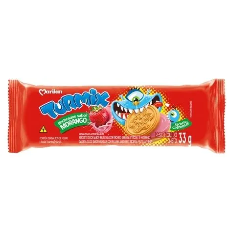 Biscoito Recheado Turmix Morango 33g