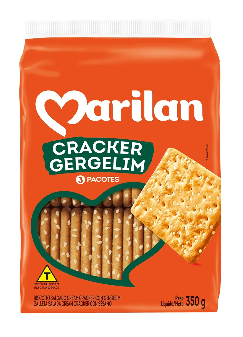 Biscoito Marilan Cracker Gergelim 350g