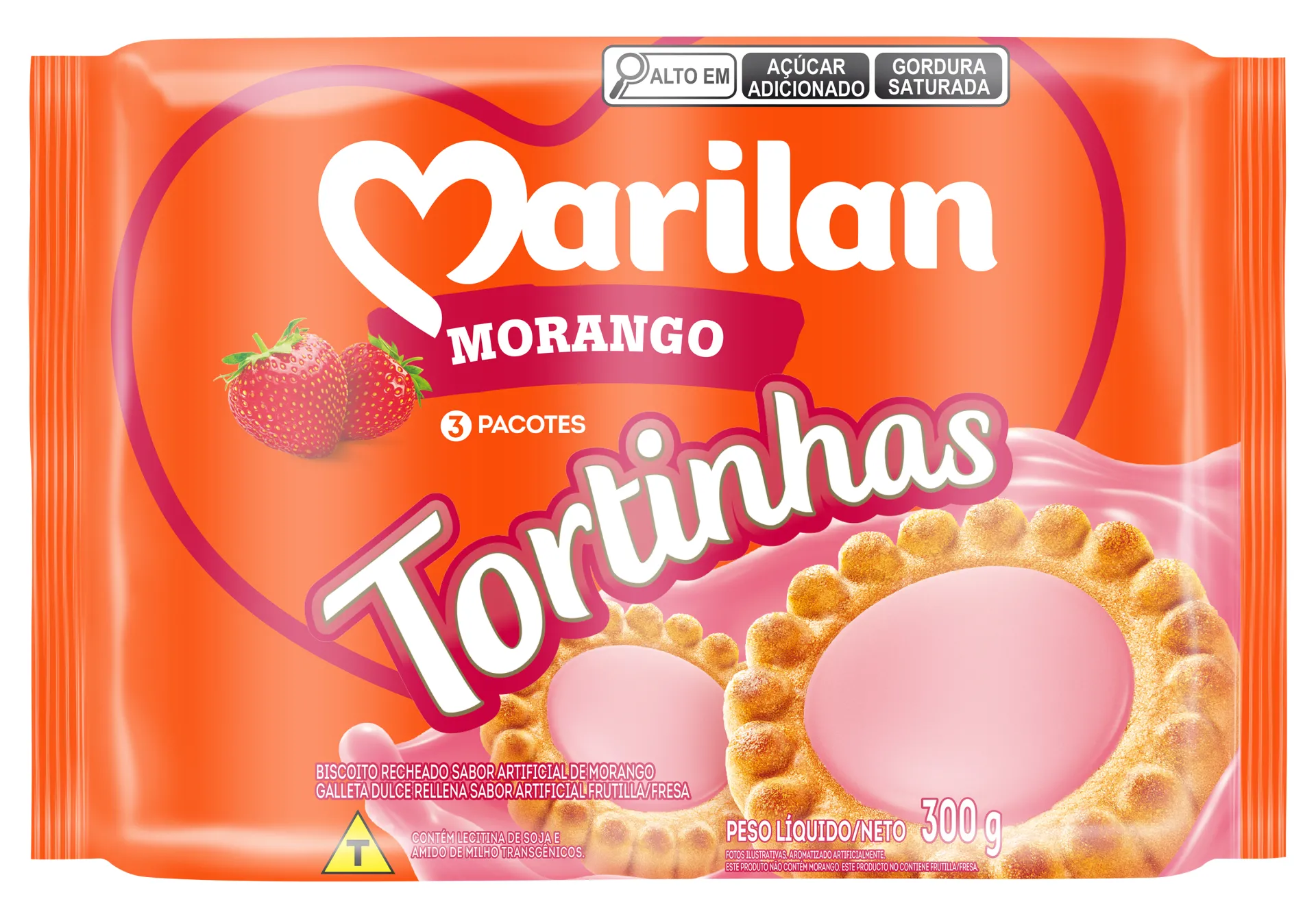 Biscoito Marilan Tortinha Morango 300g