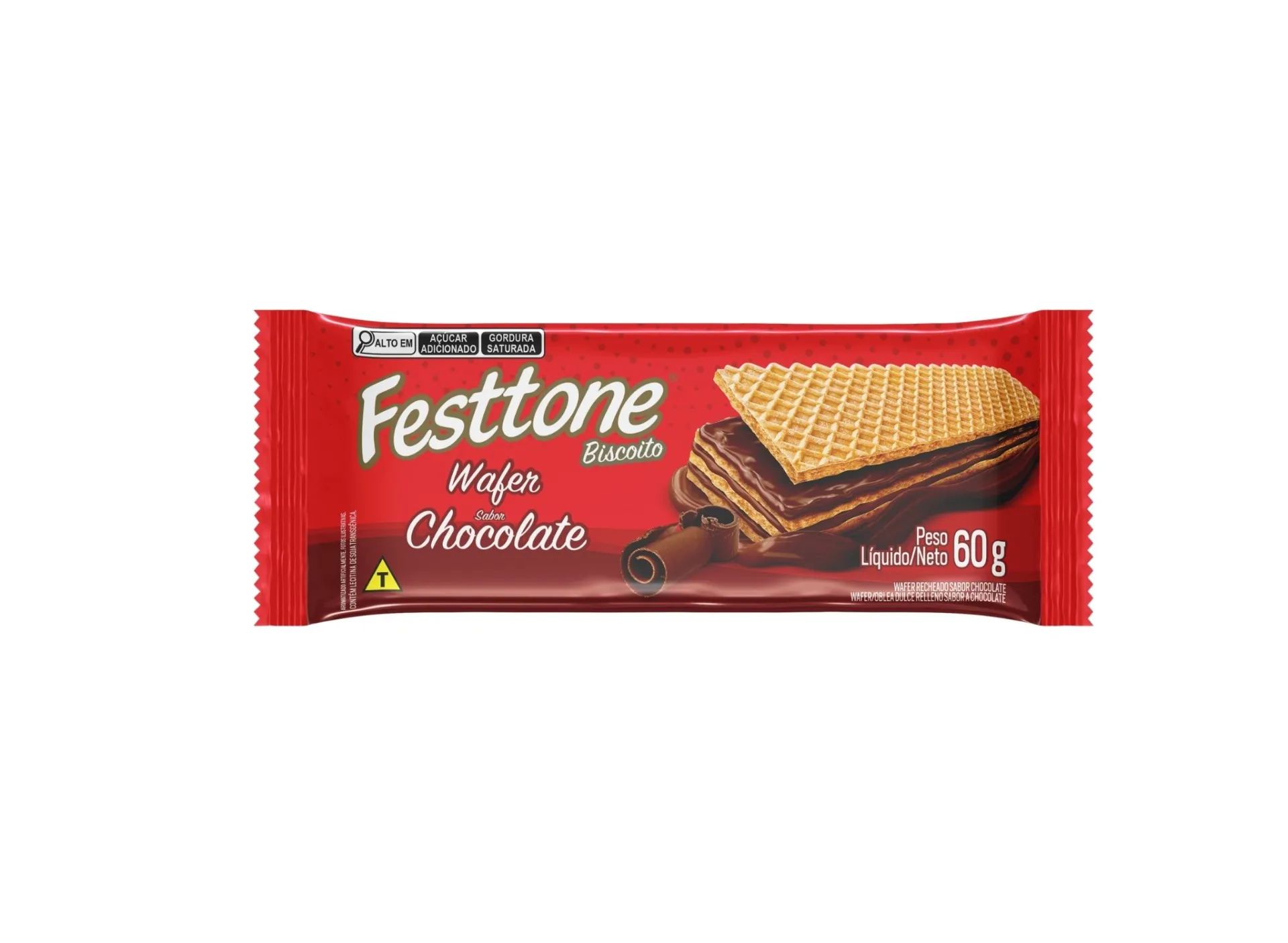 Biscoito Festtone Wafer Chocolate 60g