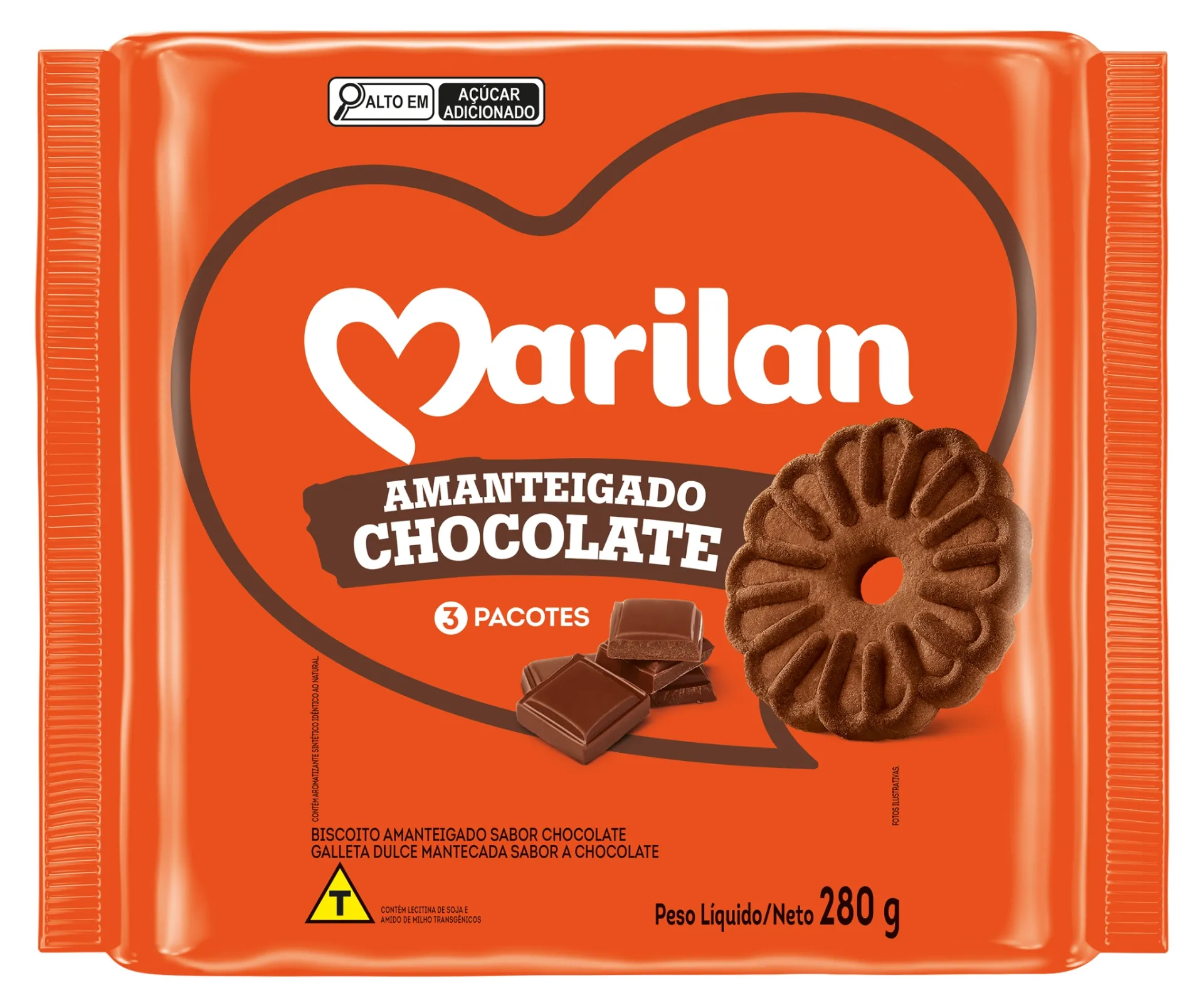 Biscoito Marilan Amanteigado Chocolate 280g