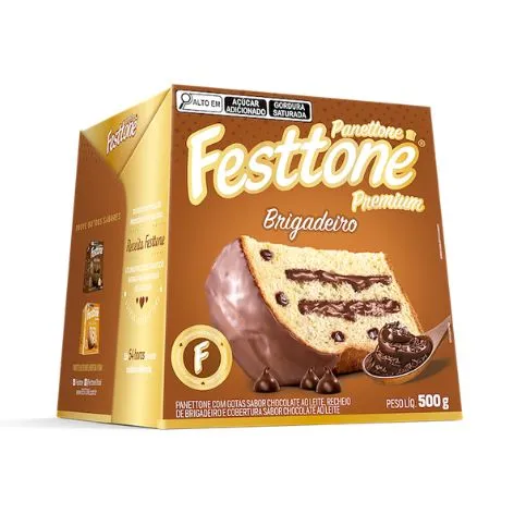 Panettone Premium Brigadeiro Coberto com Chocolate 500g