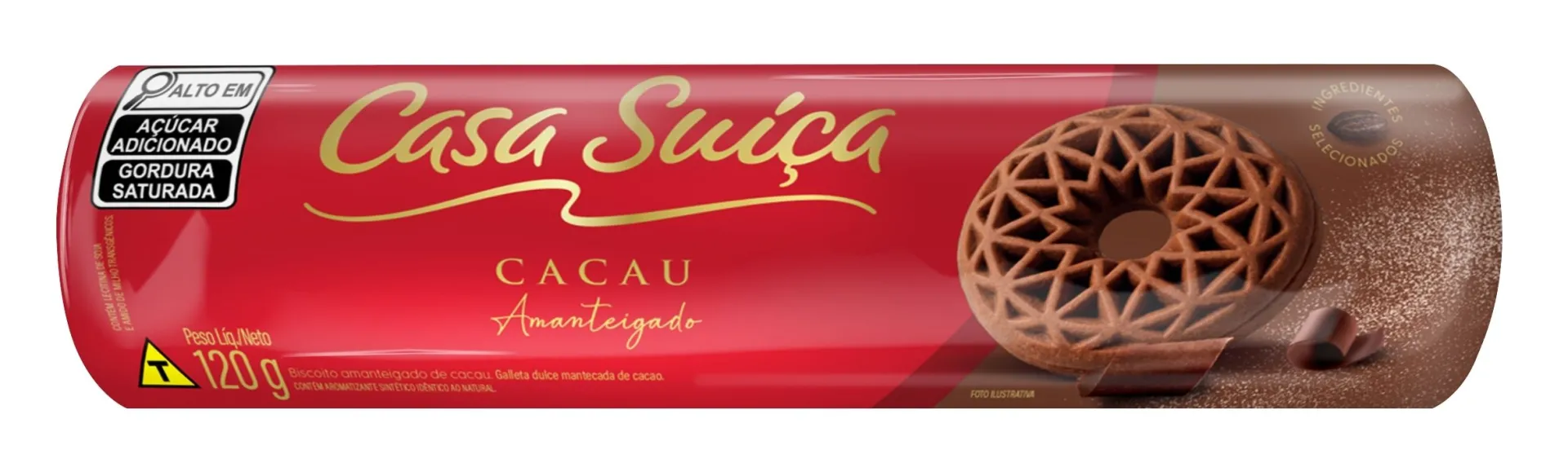 Biscoito Casa Suíça Amanteigado Cacau 120g